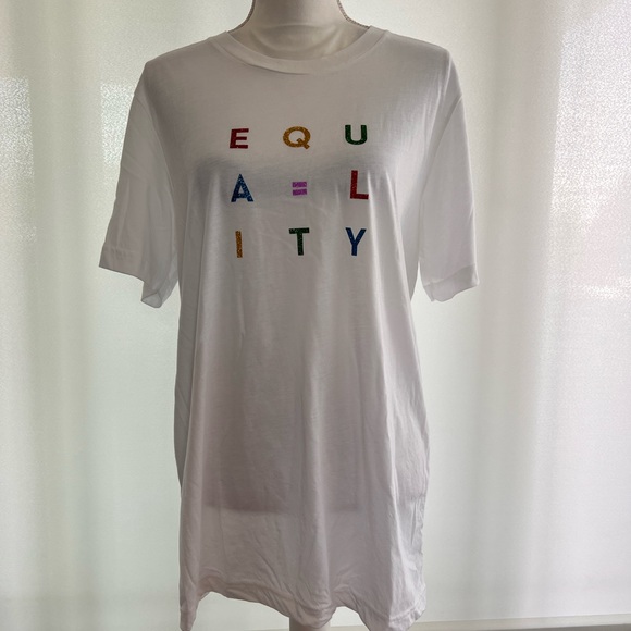 NWT Milly Glitter Print ‘Equality’ Tee - Picture 1 of 6